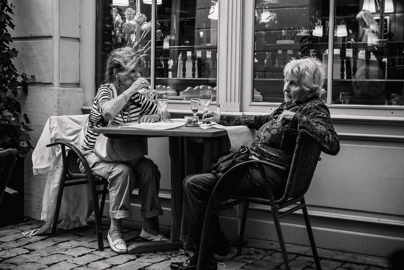 Restaurant with people enjoying food